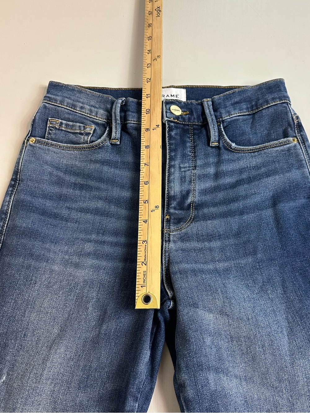 Frame Le Sylvie Crop Straight Leg Distressed Mid Rise Stretch Jeans Size 25 - Picture 7 of 15